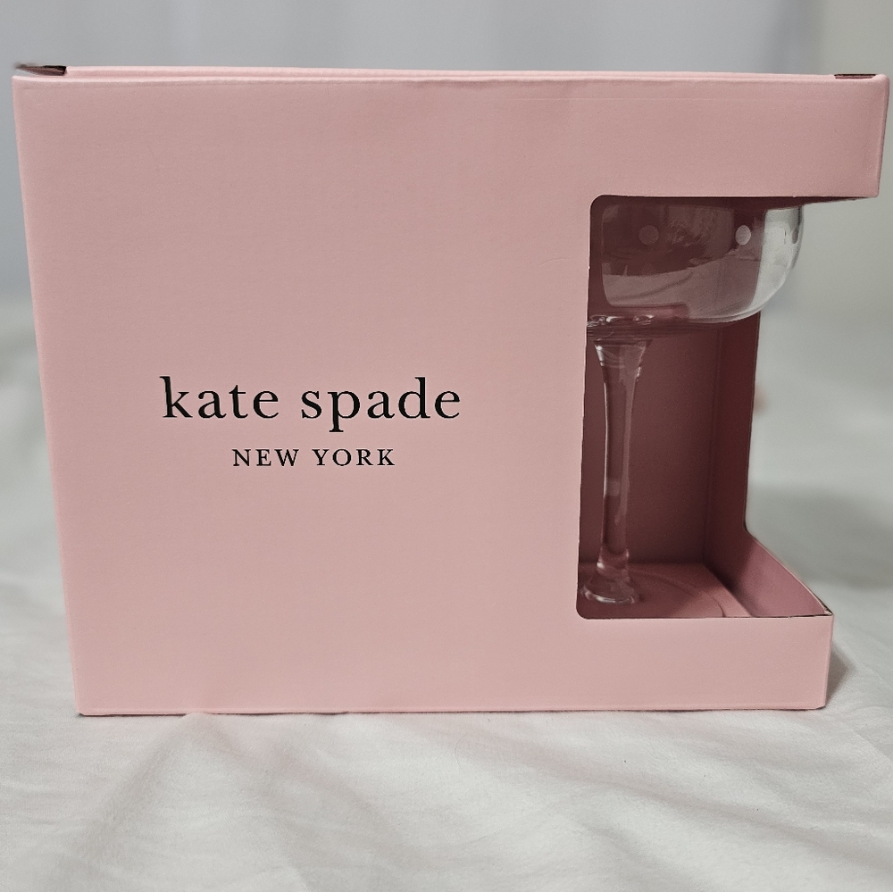Kate Spade Pink Wine Glass Set